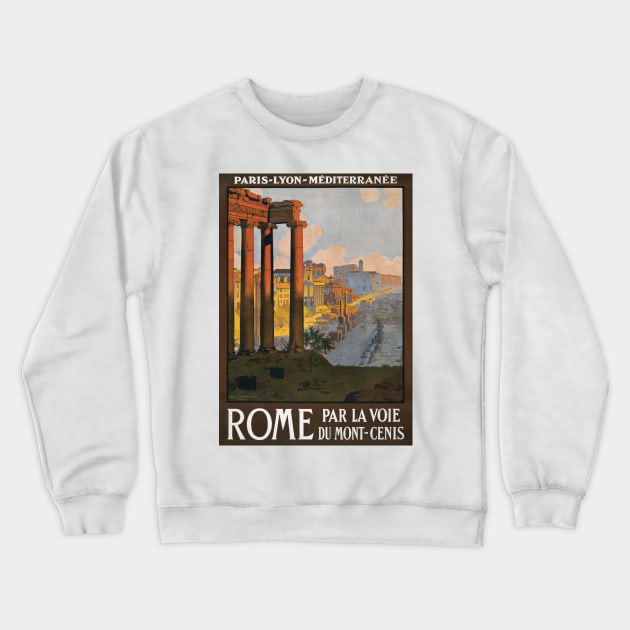 Vintage Travel Poster Italy Rome Crewneck Sweatshirt by vintagetreasure